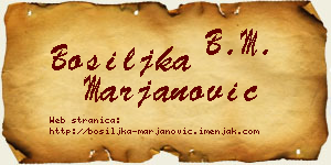 Bosiljka Marjanović vizit kartica